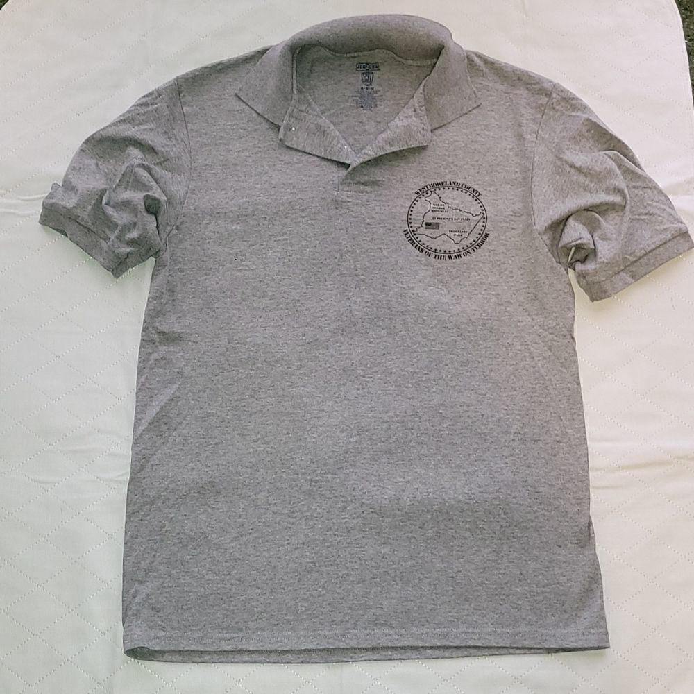 Gray Polo Veterans Shirt Size Medium